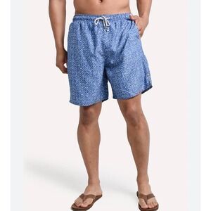 TRUE GRIT Mens Swim Trunks Board Shorts Bali Blue Print Drawstring Waterman XL